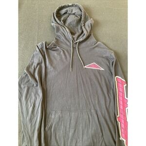 Hollister Hoodie‎ Mens Large Black Pullover Logo Graphic Sleeve Kangaroo Pocket